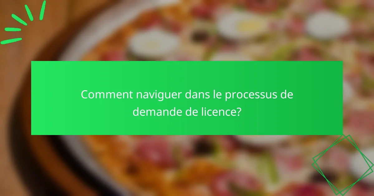 Comment naviguer dans le processus de demande de licence?